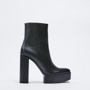 Zara Platform Heeled Ankle Boots